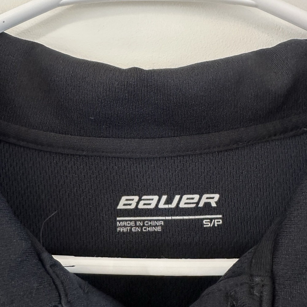 Men's UND Hawks Sioux Hockey Tier 1 Black Bauer Polo Small North Dakota Collar - Picture 4 of 10